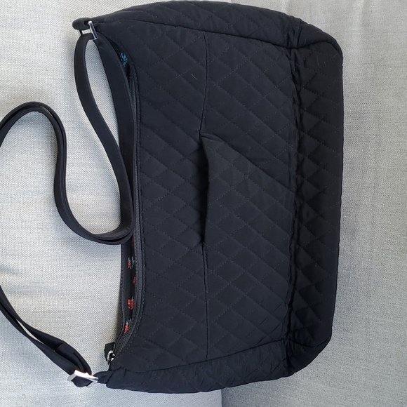 VERA BRADLEY ~ Zipper Closure Black Adjustable Shoulder Bag Multi-Pockets - Picture 6 of 15